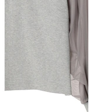 Green Parks 袖チュールドッキングリブプルオーバー Gray
