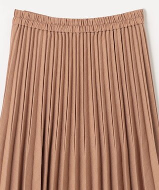 ANY 【ウエストゴム】リネンライクエアーヴィンテージ プリーツスカート ライトモカ