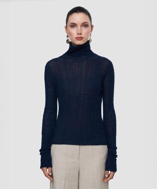 JOSEPH シアーウールリブ ハイネックニット