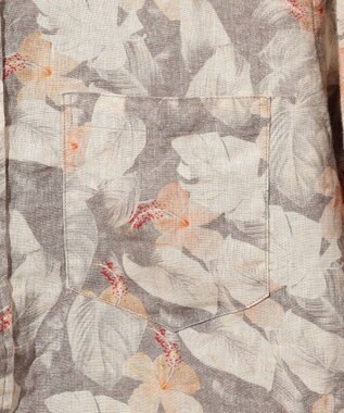JOSEPH ABBOUD ボタニカルプリント7分袖シャツ ライトグレー系6