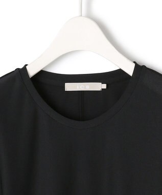 ICB L 【WEB限定・洗える】シアートリコット ペプラムカットソー ブラック系