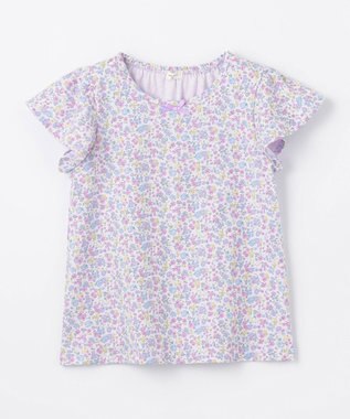 ANY KIDS 小花柄 プリント Tシャツ ラベンダー×花柄