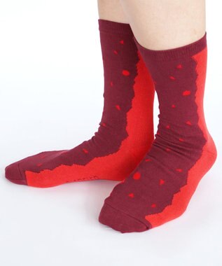 nitorito 【UNISEX】米沢オリジナル柄 mountain&moon 靴下 wine red