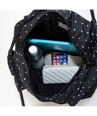 UNBILLION VERYコラボ カシュカシュ cachecache / ナイロンドローコードトートバッグ ブラックドット