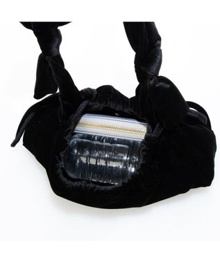 UNBILLION カカトゥ kakatoo / ベルベットリボンバゲットショルダーバッグ ブラック