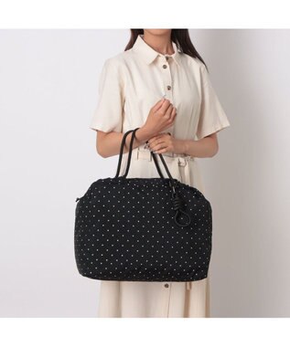 UNBILLION VERYコラボ カシュカシュ cachecache / ナイロンドローコードトートバッグ ブラックドット