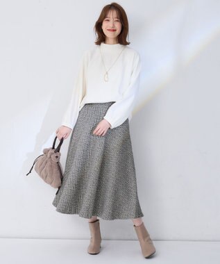 ANY L リブ起毛モックネックプルオーバー オフ