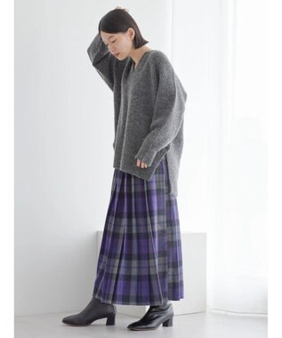 AMERICAN HOLIC ミックスヤーンカフタンニットプルオーバー Dark Gray Mixture