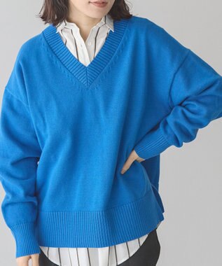 AMERICAN HOLIC Ｖネックニットプルオーバー Blue