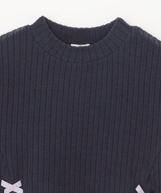 ANY KIDS 表起毛 レースアップ チュニック ネイビー