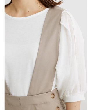 Green Parks ２ｗａｙデザインボタンサス付きパンツ Gray Beige