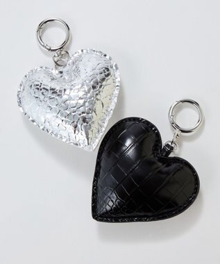 Phoebe ハートレザーバッグチャーム　シルバー シルバー