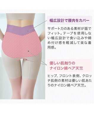 BRADELIS New York 【BRADELIS NewYork peace】ハイブリッドシェイプアップヘムガードル23 ソフトな履き心地でしっかり補正 グレージュ