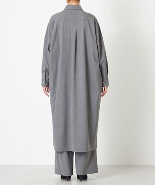 NAVE 【ReNAVE】ウォッシャブルツイル シャツドレス チャコール系