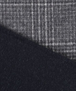 J.PRESS LADIES L 【リバーシブル】ウールナイロン リバー チェック ミドル コート ネイビー系