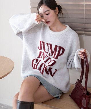 WEGO 【2025年秋冬新作】フラッフィーグラフィックニットBIGプルオーバー 柄1