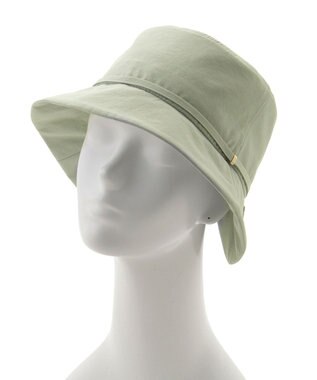 MOONBAT 【遮光100％/遮熱/UVカット】FURLA(フルラ)小ツバ 後ろ割れ バケットハット 帽子 無地 チャーム付き 手洗い可能/サイズ調整可能 ライトグリーン