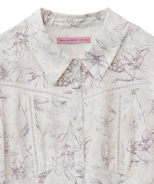 Maison de FLEUR はしごレースシャツワンピース Flower