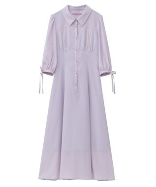 Maison de FLEUR はしごレースシャツワンピース Lavender