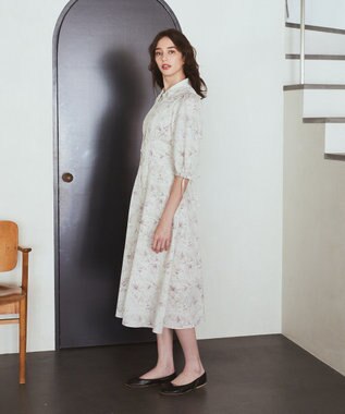 Maison de FLEUR はしごレースシャツワンピース Flower