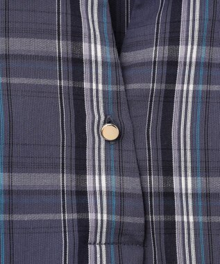 ANY SIS 【洗える】ピケチェック ブラウス ネイビー系