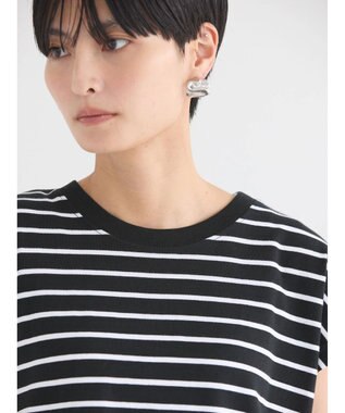 AMERICAN HOLIC 接触冷感フレンチスリーブカットプルオーバー Border Black