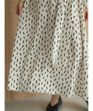 Green Parks armonia．スクエアドットプリントタックワンピース Ivory