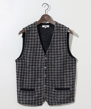 JOSEPH ABBOUD 【イタリア糸使用/清涼感/軽い/洗える/サスティナブル】スラブギマ ニット ベスト ネイビー系7