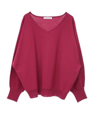 Green Parks 洗える　Ｖネックドルマンニットプルオーバー Rose