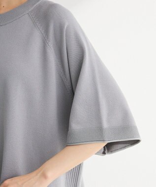 Green Parks トレーナー風ニットプルオーバー Gray