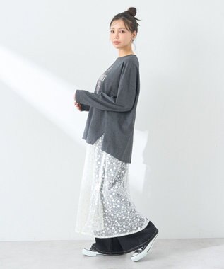 earth music&ecology グラフィックロンＴ Charcoal Gray