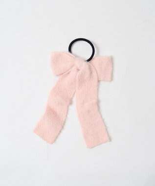 WEGO Lシャギーニットリボンゴム ライトピンク