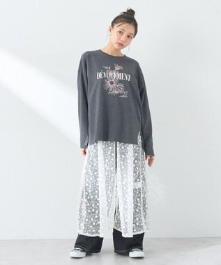 earth music&ecology グラフィックロンＴ Charcoal Gray