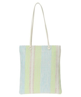 Green Parks ａｎｄｍｉｋｋａ．ストライプフラットＡ４トート Lime Green