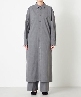 NAVE 【ReNAVE】ウォッシャブルツイル シャツドレス チャコール系