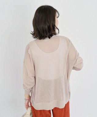 Green Parks 接触冷感ゆったりカーディガン Light Gray