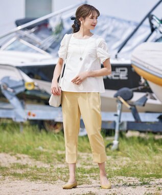 Tiaclasse 【洗える】リボン袖ブラウス オフホワイト