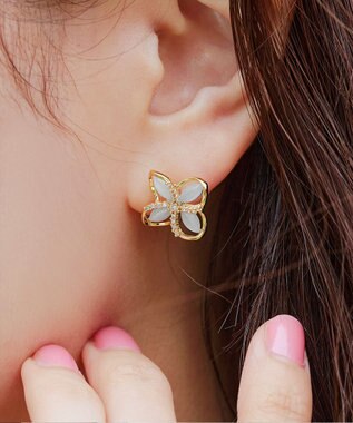 Tiaclasse 【金属アレルギー対応】ハイドランジアクリアピアス ゴールド