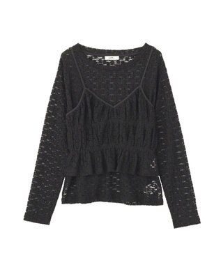 earth music&ecology SET2点カットレースプルオーバー＋ビスチェ Black