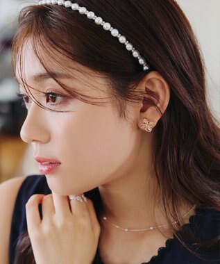 Tiaclasse 【金属アレルギー対応】ハイドランジアクリアピアス ピンクゴールド