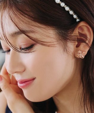 Tiaclasse 【金属アレルギー対応】ハイドランジアクリアピアス ピンクゴールド