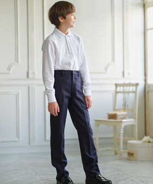 J.PRESS KIDS 【140-170cm】40/2鹿の子 長袖 ポロシャツ ホワイト系