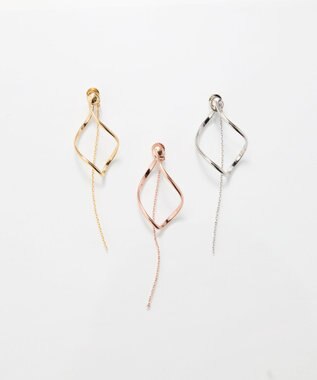 Phoebe 2wayグレースツイストラインイヤリング　シルバー シルバー