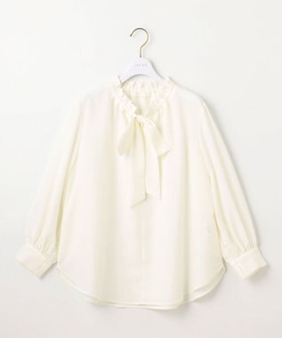 ANY SIS S 【洗える】フリルボウタイ ブラウス オフ