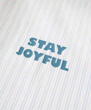 Green Parks ｍｉｆｆｙ／刺しゅうプリントストライプシャツ Sax