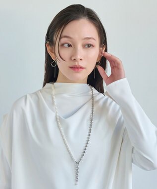 Phoebe 2wayグレースツイストラインイヤリング　シルバー シルバー