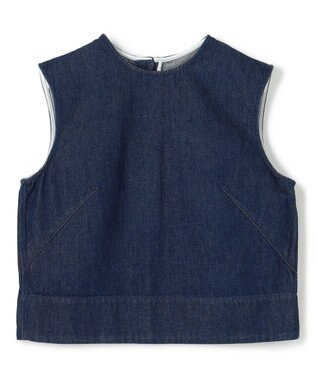 BEIGE， 【洗える・Oggi ８月号掲載】NAVIGLIO / ショート丈ノースリーブデニムブラウス Indigo