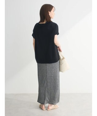 Green Parks フレンチスリーブ抜け襟カットプルオーバー Black