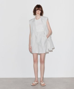 NAVE ウールポリエステルツイル ジレ アイボリー系