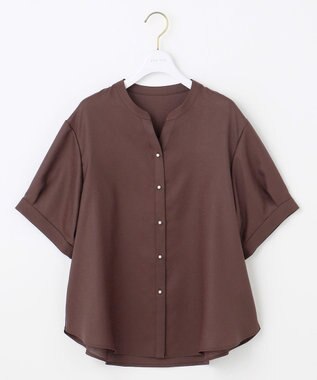 ANY SIS 【接触冷感・UVカット・速乾】スムージーポリエステル 2WAY ブラウス 【WEB限定】ブラウン